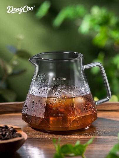 إبريق شفاف بشكل ماسي مع غطاء سعة 400 مل/600 مل