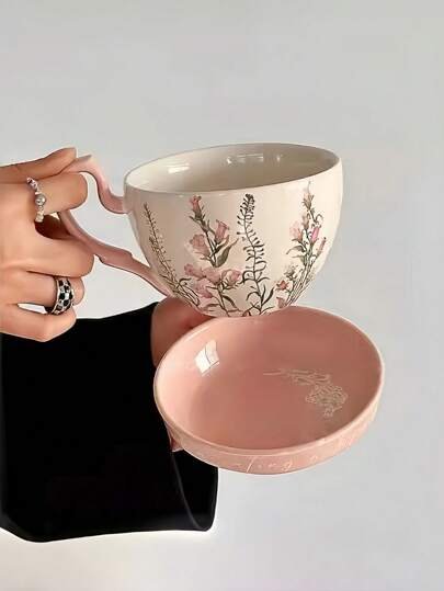 كوب سيراميك مع صحن